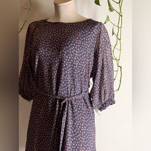 French Connection Blue Floral Mini Dress | Tie Waist | Size 4